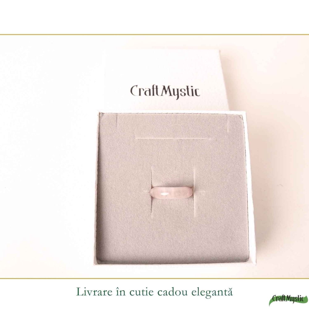 Inel cu Cuart Roz Natural turnat – Iubire de Sine si Armonie Interioara [6]