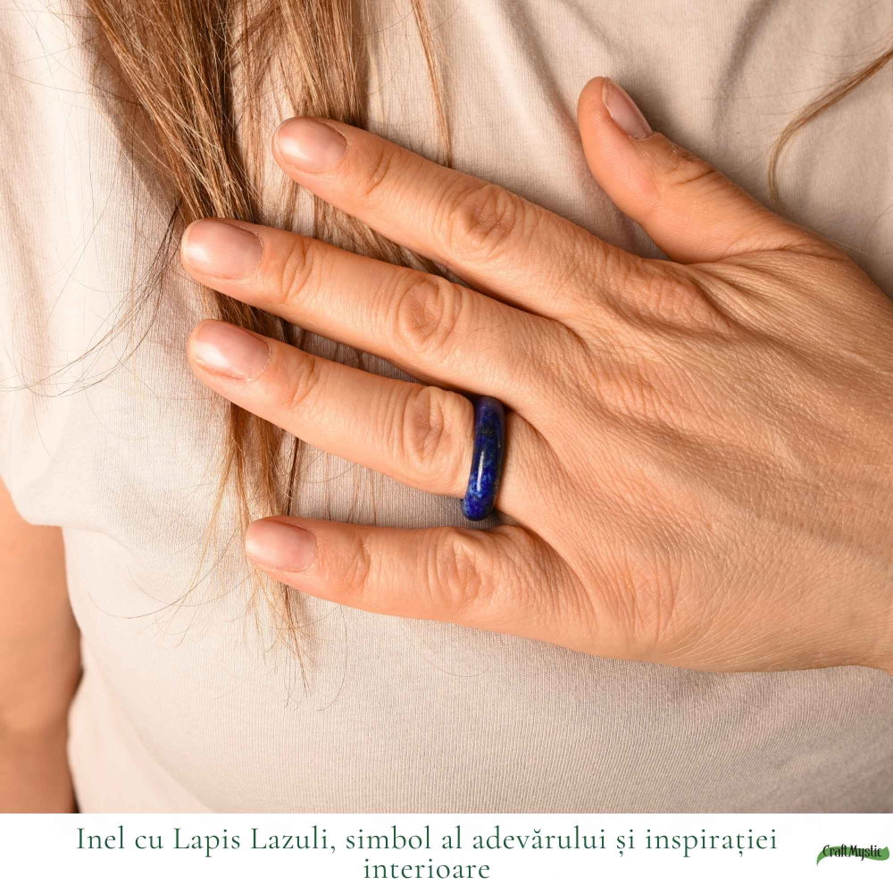 Inel cu Lapis Lazuli Natural turnat – Claritate Mentala si Comunicare Autentica [2]
