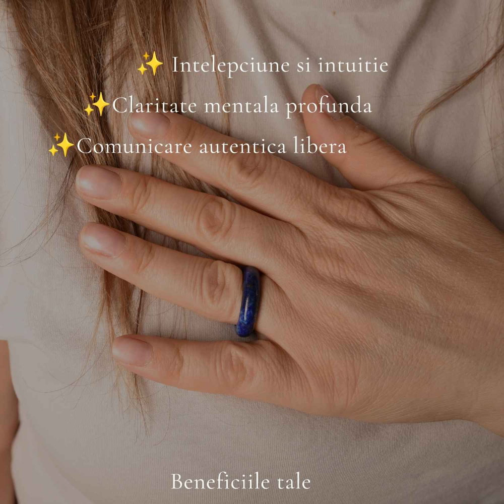 Inel cu Lapis Lazuli Natural turnat – Claritate Mentala si Comunicare Autentica [4]
