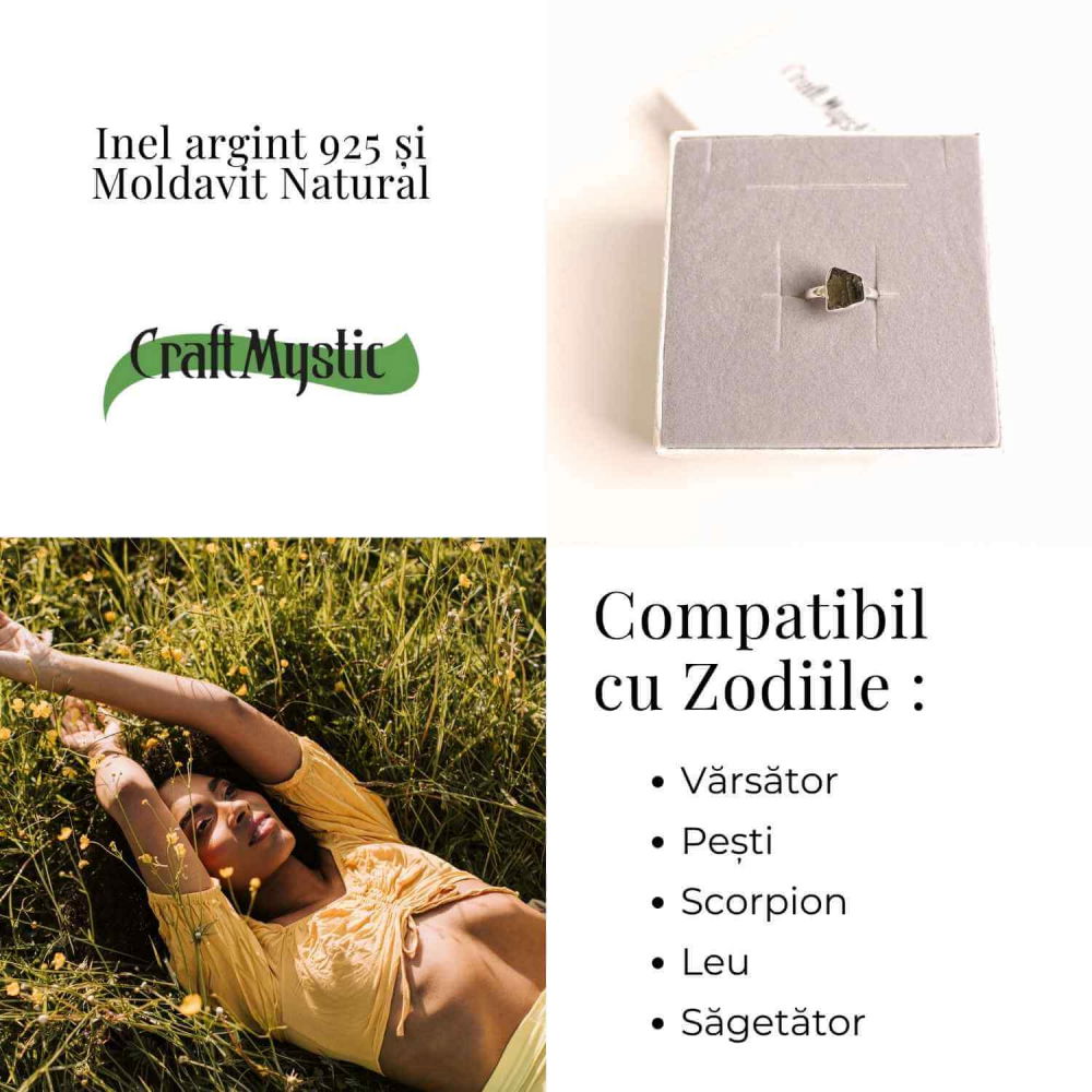 Inel argint 925 cu moldavit natural – Protectie si evolutie spirituala [5]