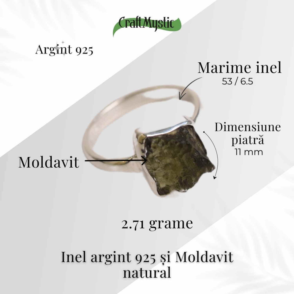 Inel argint 925 cu moldavit natural – Protectie si evolutie spirituala [4]