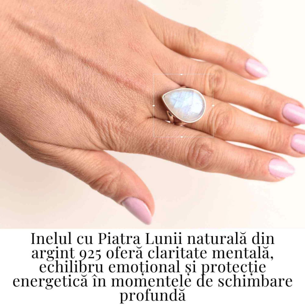 Inel cu Piatra Lunii si montura din Argint 925 – Intuitie Sporita si Echilibru Emotional [6]
