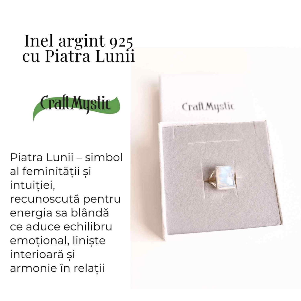Inel din Argint 925 cu Piatra Lunii 7.07 gr Marime 57/8 – Echilibru emotional si intuitie amplificata [3]