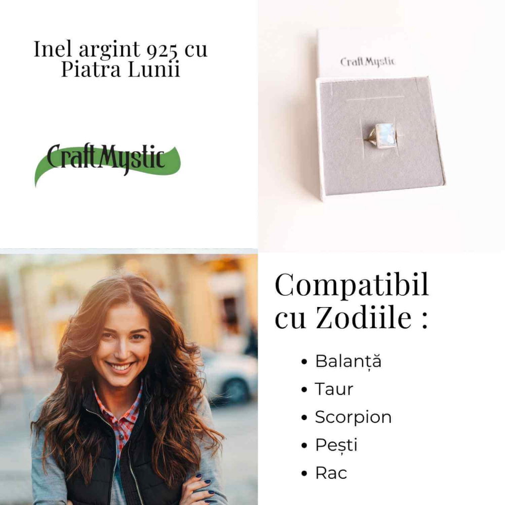 Inel din Argint 925 cu Piatra Lunii 7.07 gr Marime 57/8 – Echilibru emotional si intuitie amplificata [5]