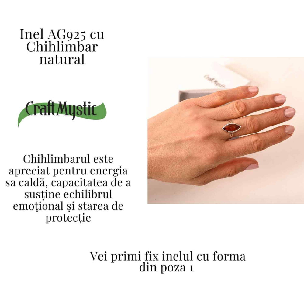 Inel cu Chihlimbar Natural in Montura de Argint 925 – Calmitate si Lumina [3]