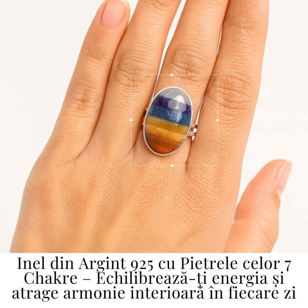 Inel din Argint 925 cu Pietrele celor 7 Chakre – Armonie Energetica si Echilibru Interior [2]