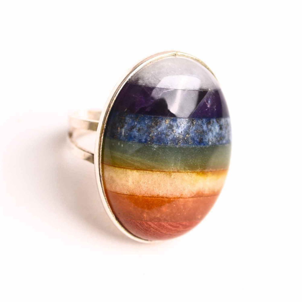 Inel din Argint 925 cu Pietrele celor 7 Chakre – Armonie Energetica si Echilibru Interior [1]