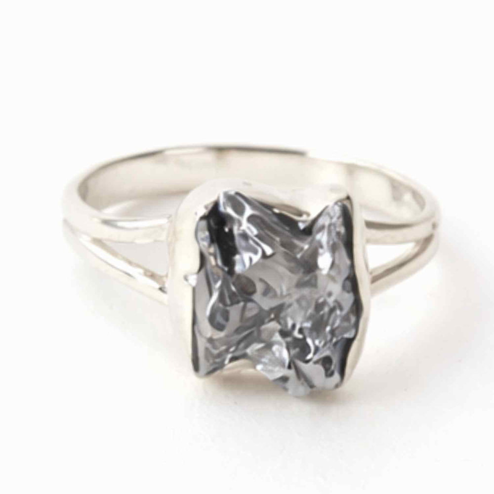 Inel Argint 925 cu Meteorit Brut Natural – Energie Cosmica si Forta Interioara [1]