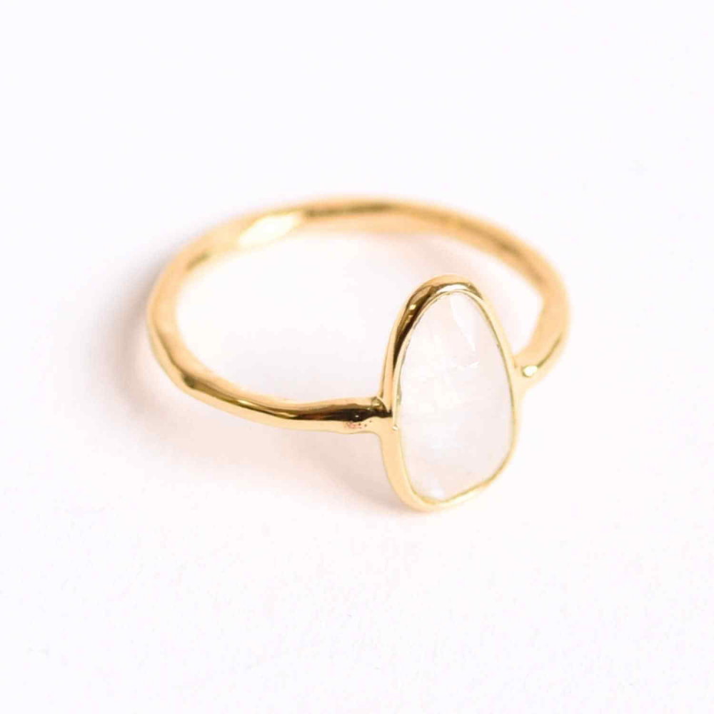 Inel cu Piatra Lunii fatetat din Argint 925 placat cu Aur de 18K 1.50 gr M53.5/7 – Intuitie Amplificata si Echilibru Emotional [1]