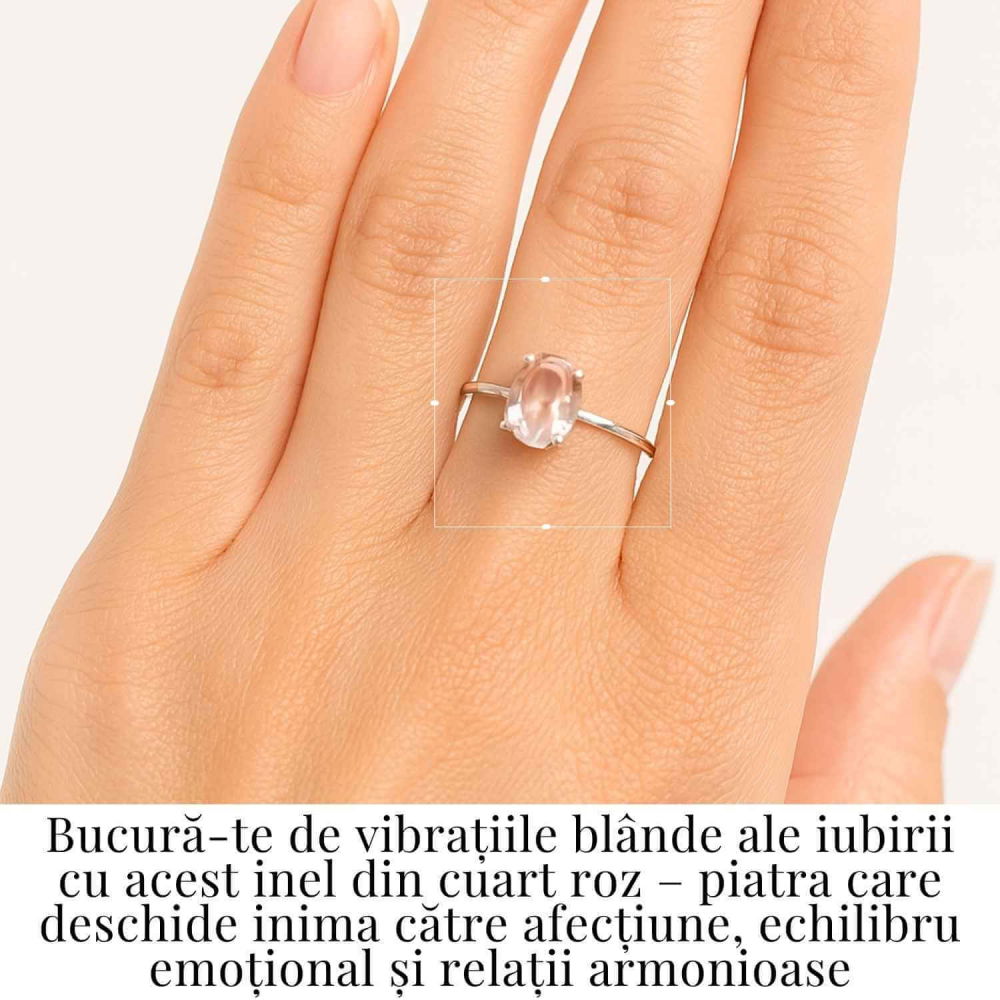 Inel din Argint 925 cu Cuart Roz – Iubire Interioara si Armonie Emotionala [2]