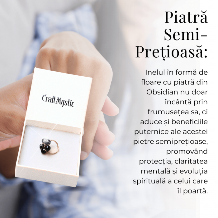 Inel ajustabil cu piatra naturala cluster Ametist [4]