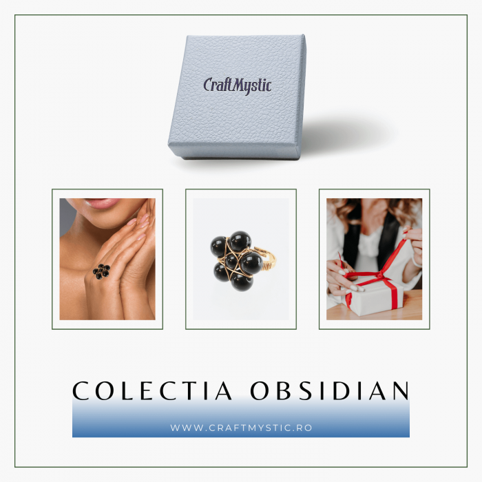 Inel ajustabil cu piatra naturala cluster Ametist [8]