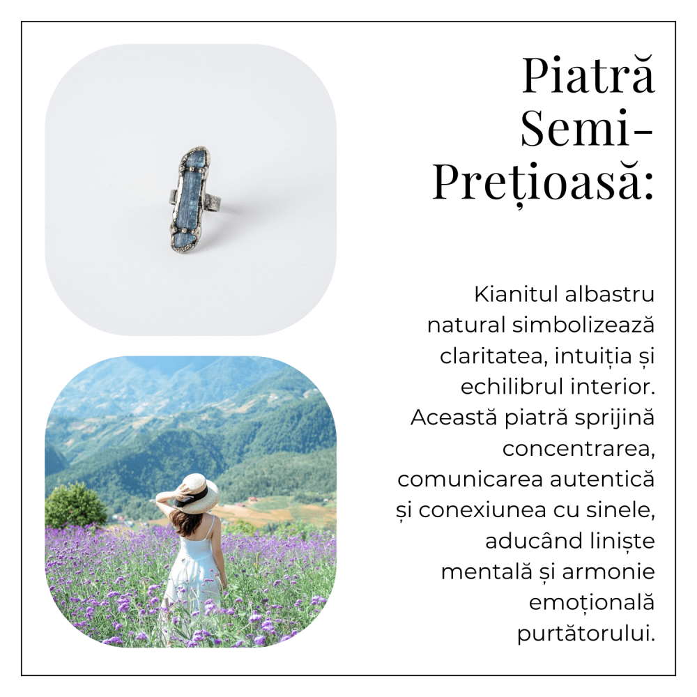 Inel Vintage din Kianit Albastru Natural – Claritate si Echilibru Interior [6]