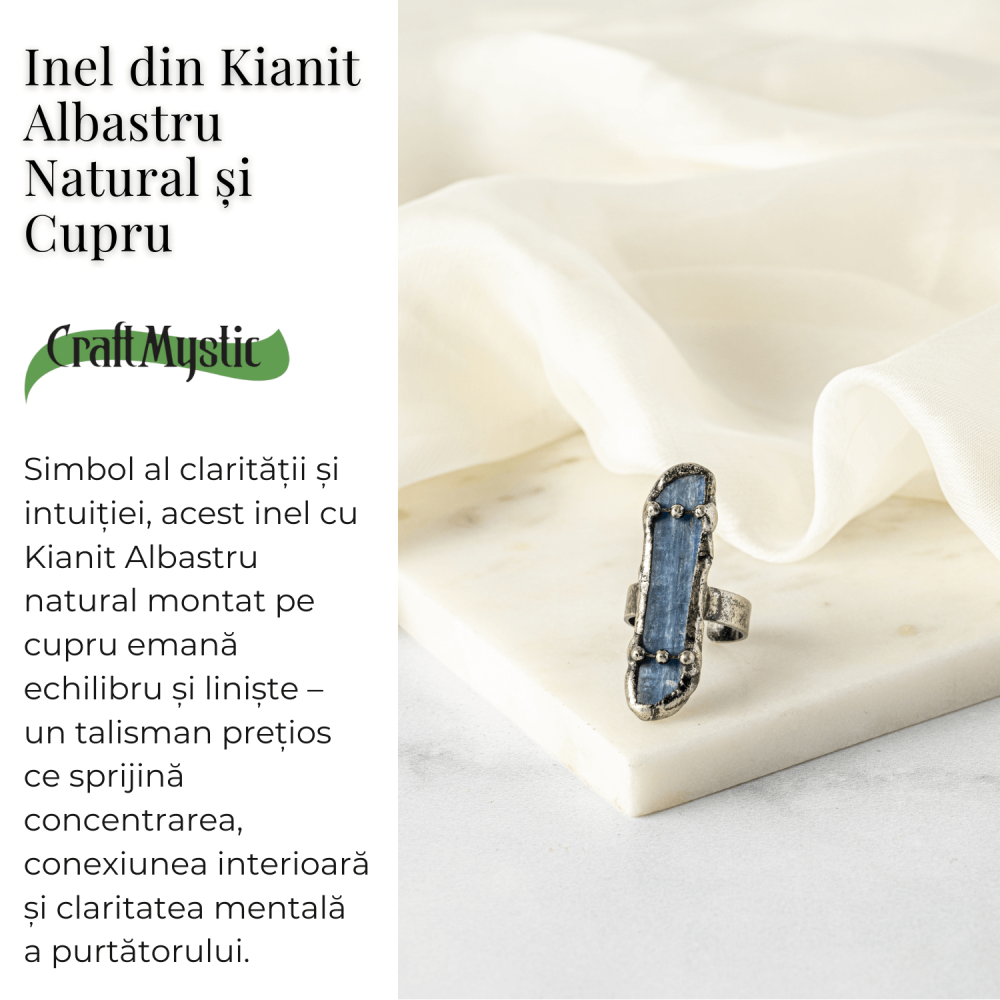 Inel Vintage din Kianit Albastru Natural – Claritate si Echilibru Interior [3]