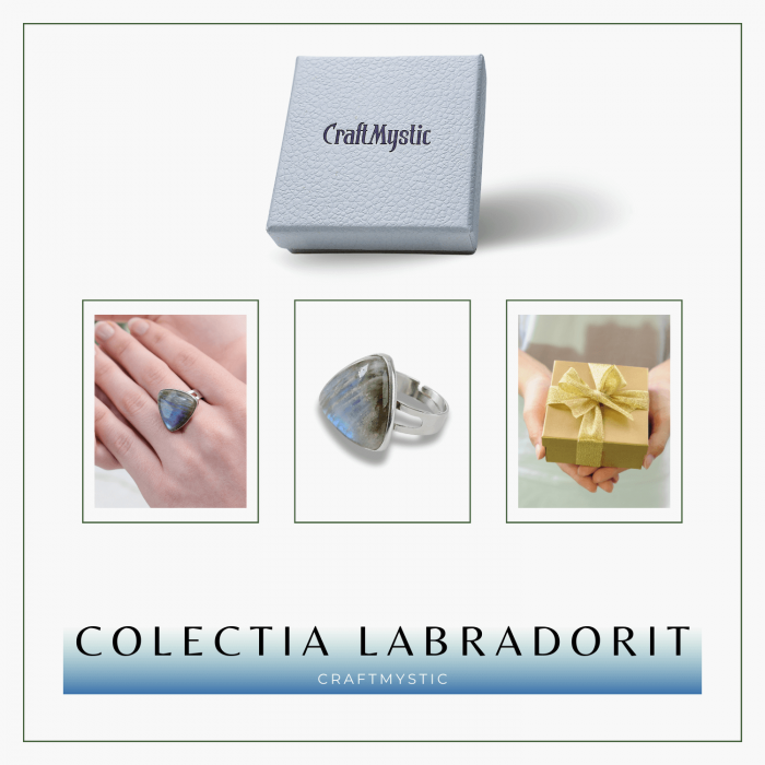 Inel ajustabil cu piInel Argintiu Reglabil cu Labradorit - Transformare si Protectie Spiritualaatra naturala cluster Ametist [8]