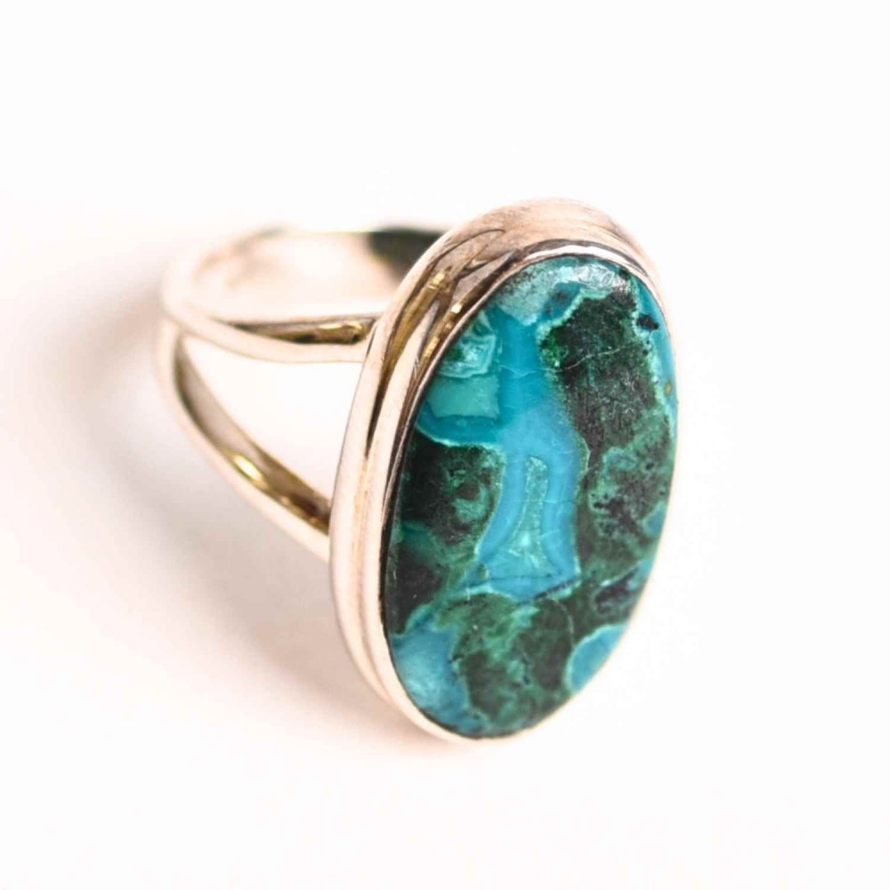Inel Malachit si Crisocola montura Argint 925 - Protectie si echilibru emotional [6]