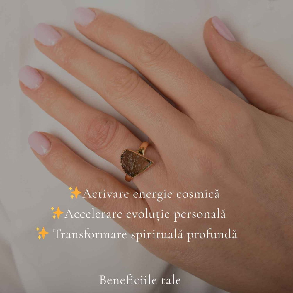 Inel moldavit brut neuniform placat cu aur de 18K , M6/51 – claritate si transformare interioara [3]