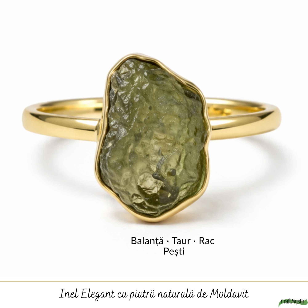 Inel moldavit brut placat cu aur de18K, M6/51– energie intensa si transformare [5]