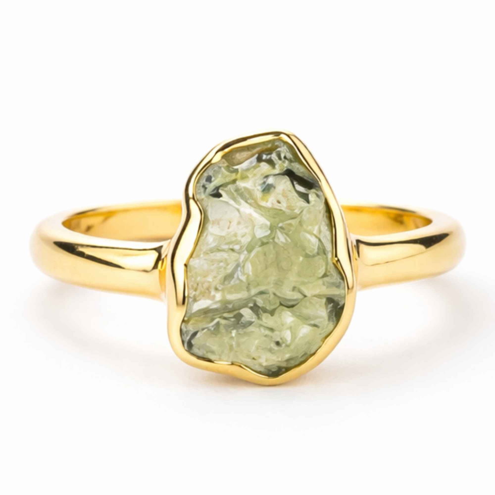 Inel moldavit brut neuniform si argint placat cu aur de 18k, M5/49 – energie transformare si autenticitate [1]