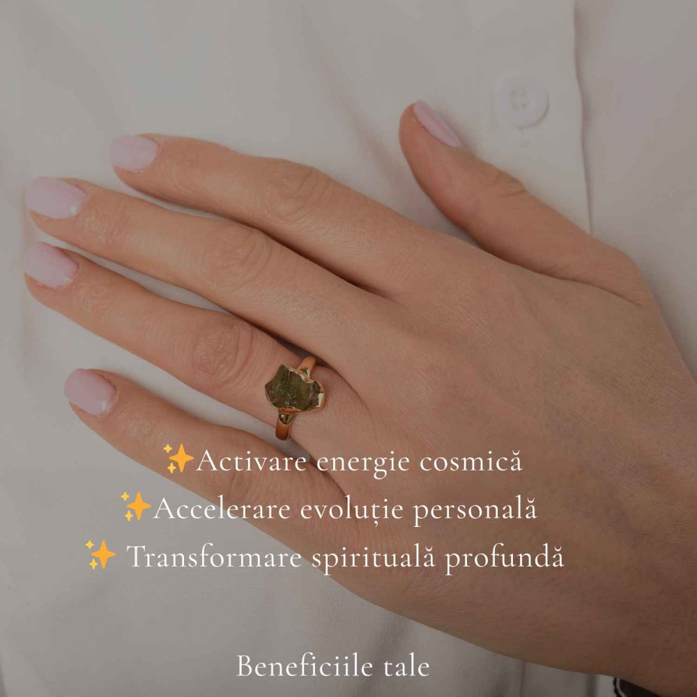 Inel moldavit brut neuniform si argint placat cu aur de 18k, M5/49 – energie transformare si autenticitate [3]