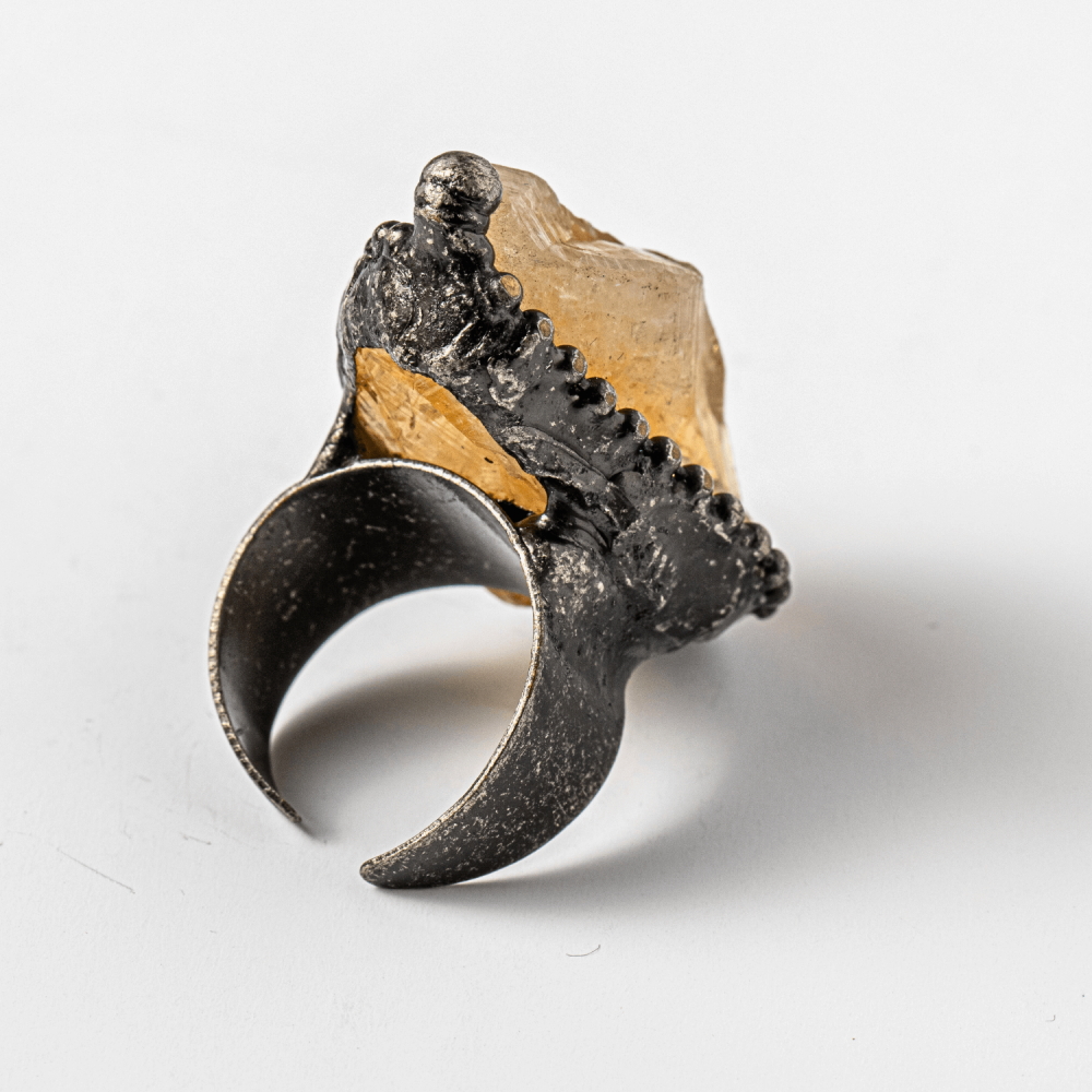 Inel Reglabil Vintage cu Citrin Natural – Abundenta si Energie Pozitiva [8]