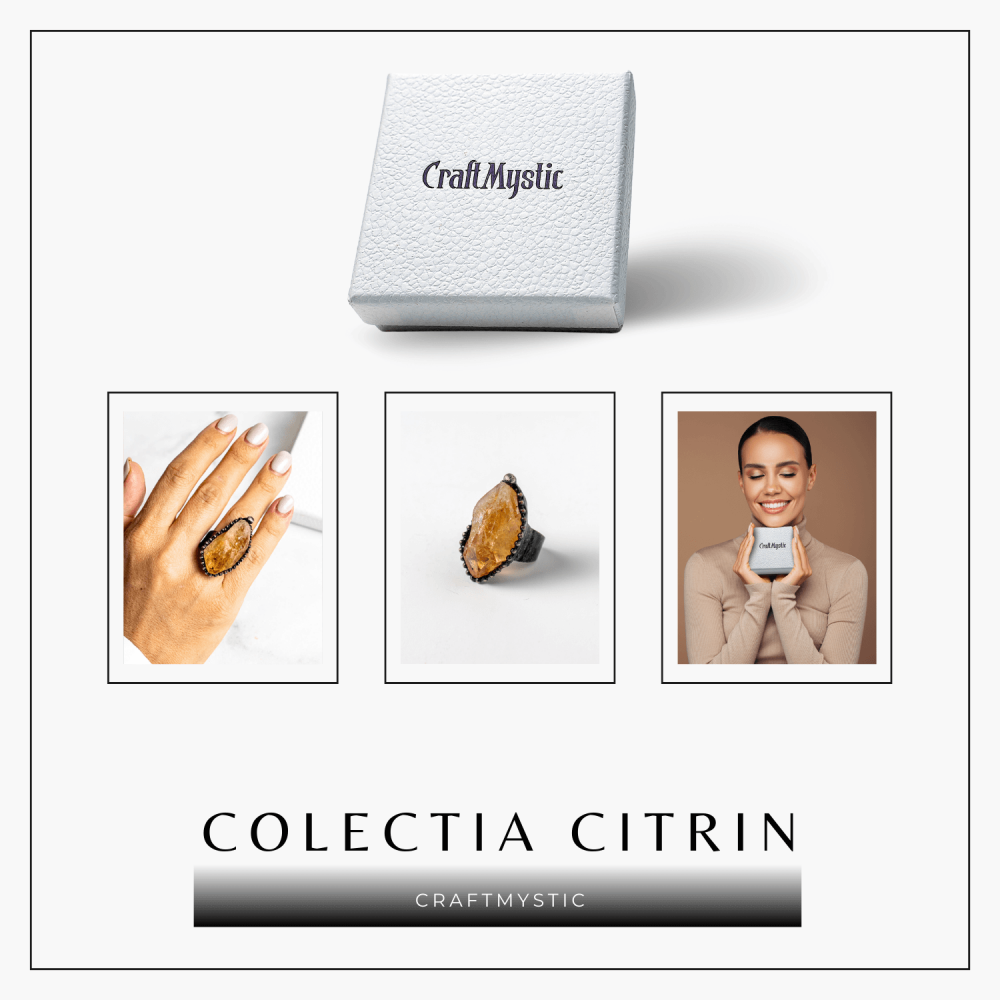 Inel Reglabil Vintage cu Citrin Natural – Abundenta si Energie Pozitiva [6]