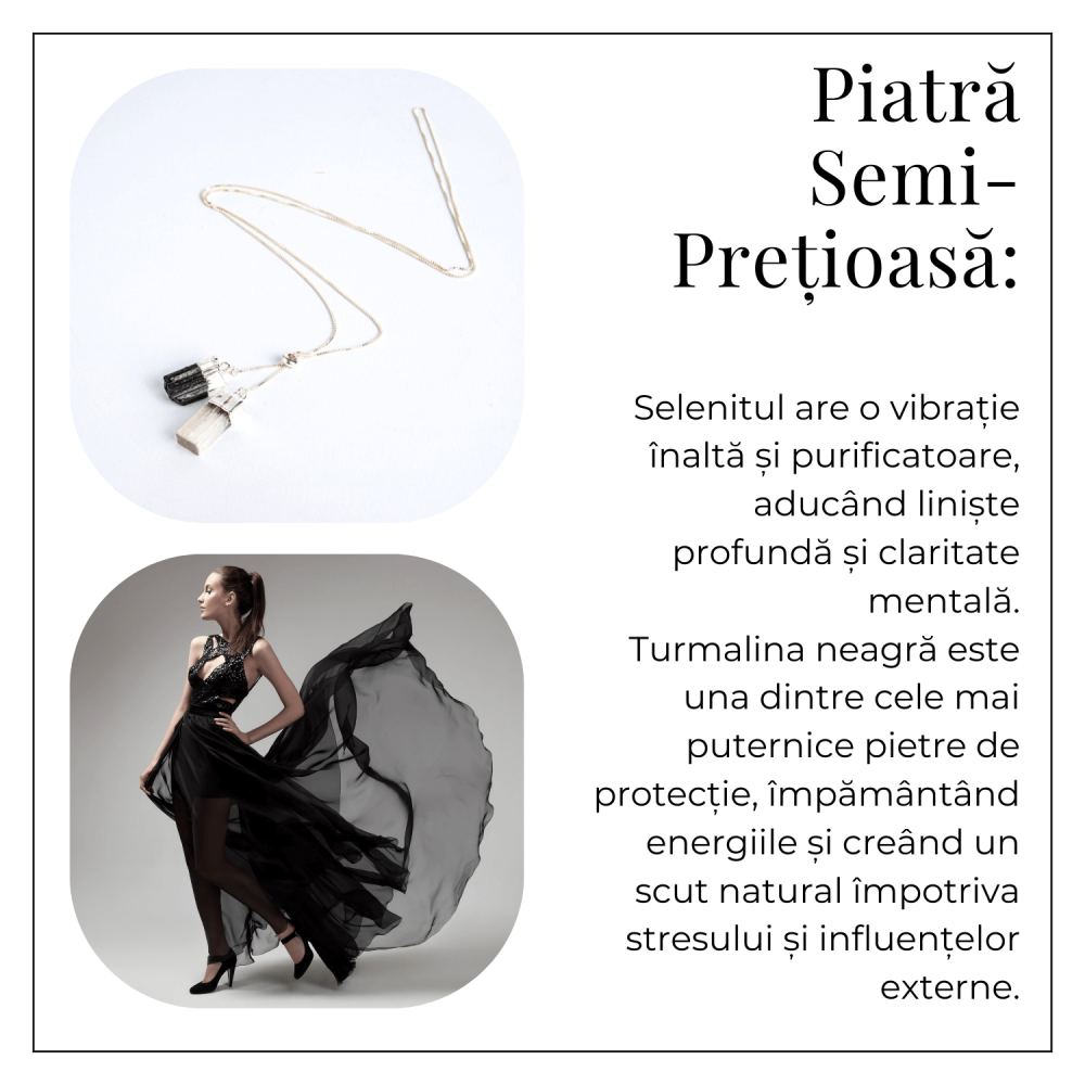 Protectie completa – Colier cu selenit si turmalina neagra pentru energie curata [6]