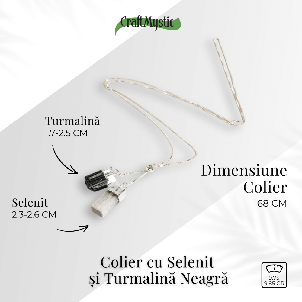 Protectie completa – Colier cu selenit si turmalina neagra pentru energie curata [4]
