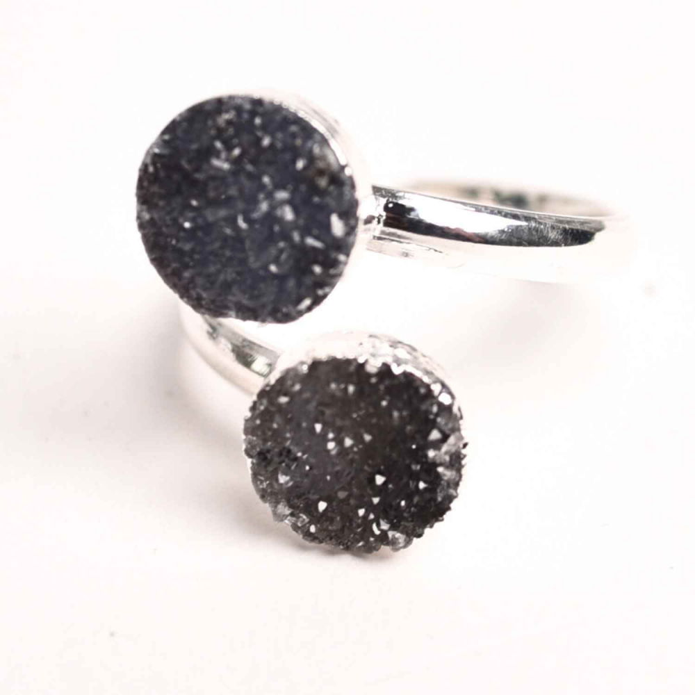 Inel Argintiu cu Dublu Agat Druzy – Energie si Eleganta Unica [1]