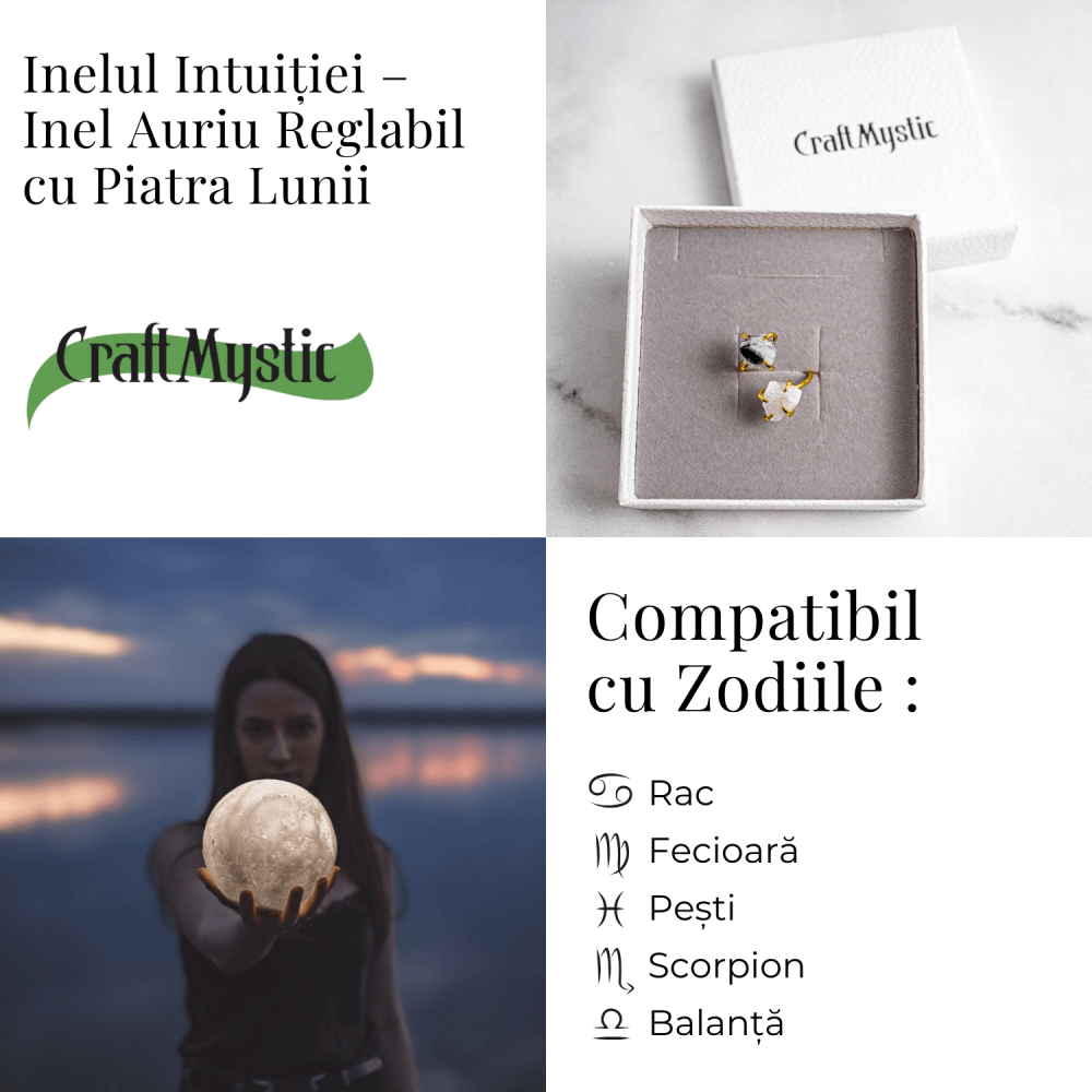 Inelul Intuitiei – Inel Auriu Reglabil cu Piatra Lunii [5]