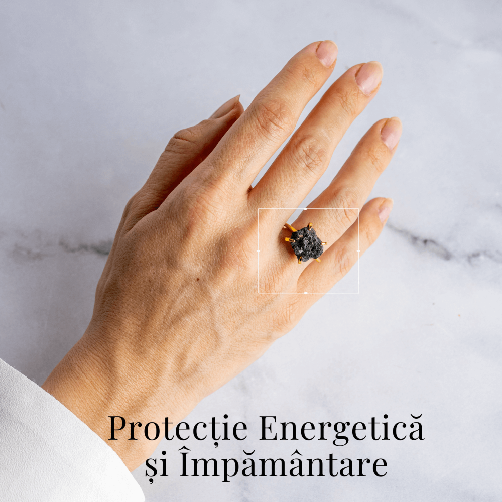 Scut energetic – Inel reglabil cu Turmalina Neagra pentru Protectie [2]