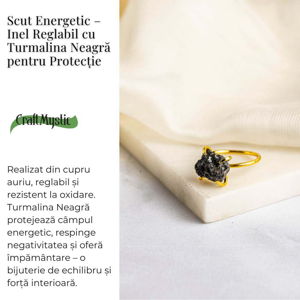Scut energetic – Inel reglabil cu Turmalina Neagra pentru Protectie [3]