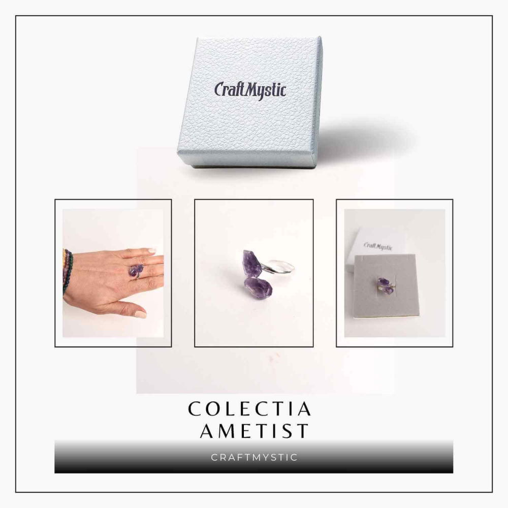 Inel Reglabil cu Dublu Ametist - Eleganta si Energie Pozitiva [7]