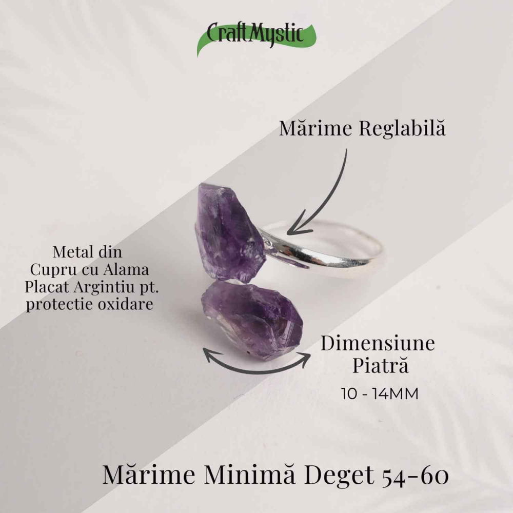 Inel Reglabil cu Dublu Ametist - Eleganta si Energie Pozitiva [3]