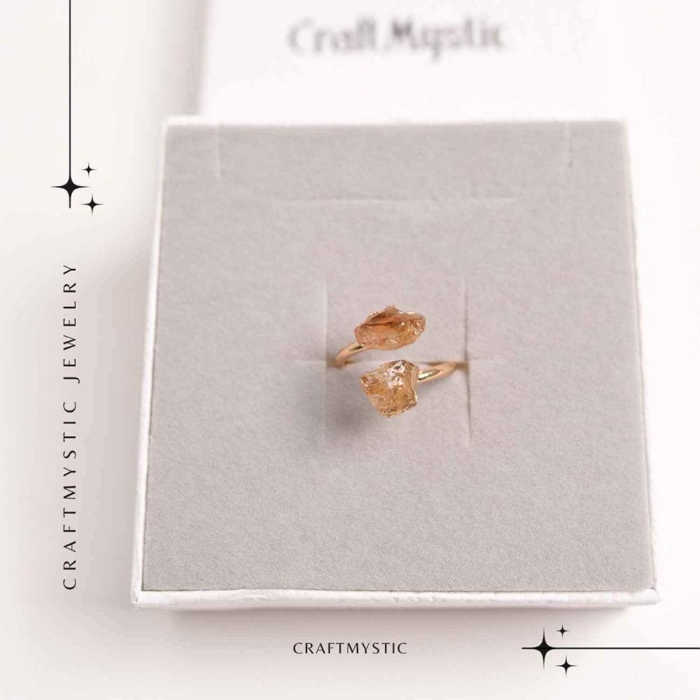 Inel reglabil cu dublu Citrin – Abundenta si energie pozitiva [6]