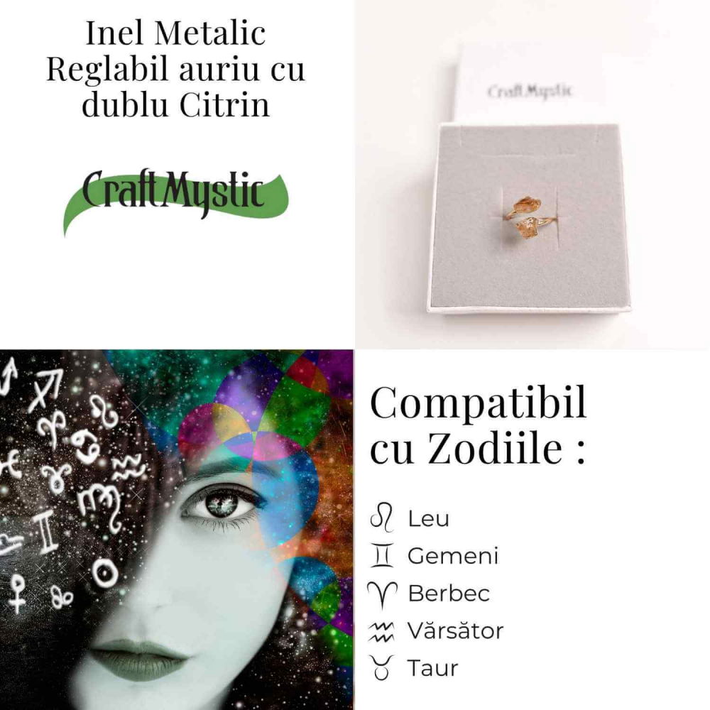 Inel reglabil cu dublu Citrin – Abundenta si energie pozitiva [4]