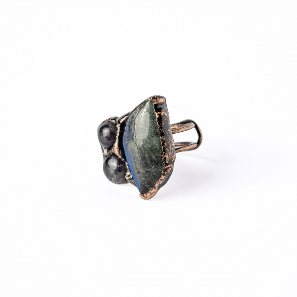 Inel Reglabil din Labradorit si Ametist Natural – Simbol al Intuitiei si Echilibrului Spiritual [7]