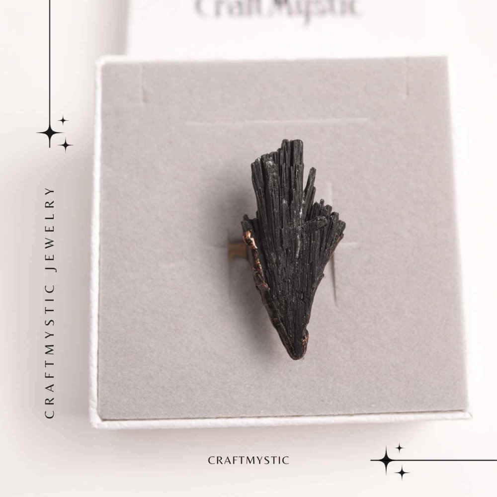 Inel Reglabil Vintage cu Turmalina Neagra aripa – Protectie si echilibru energetic [6]