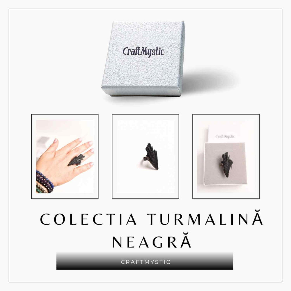 Inel Reglabil Vintage cu Turmalina Neagra aripa – Protectie si echilibru energetic [7]