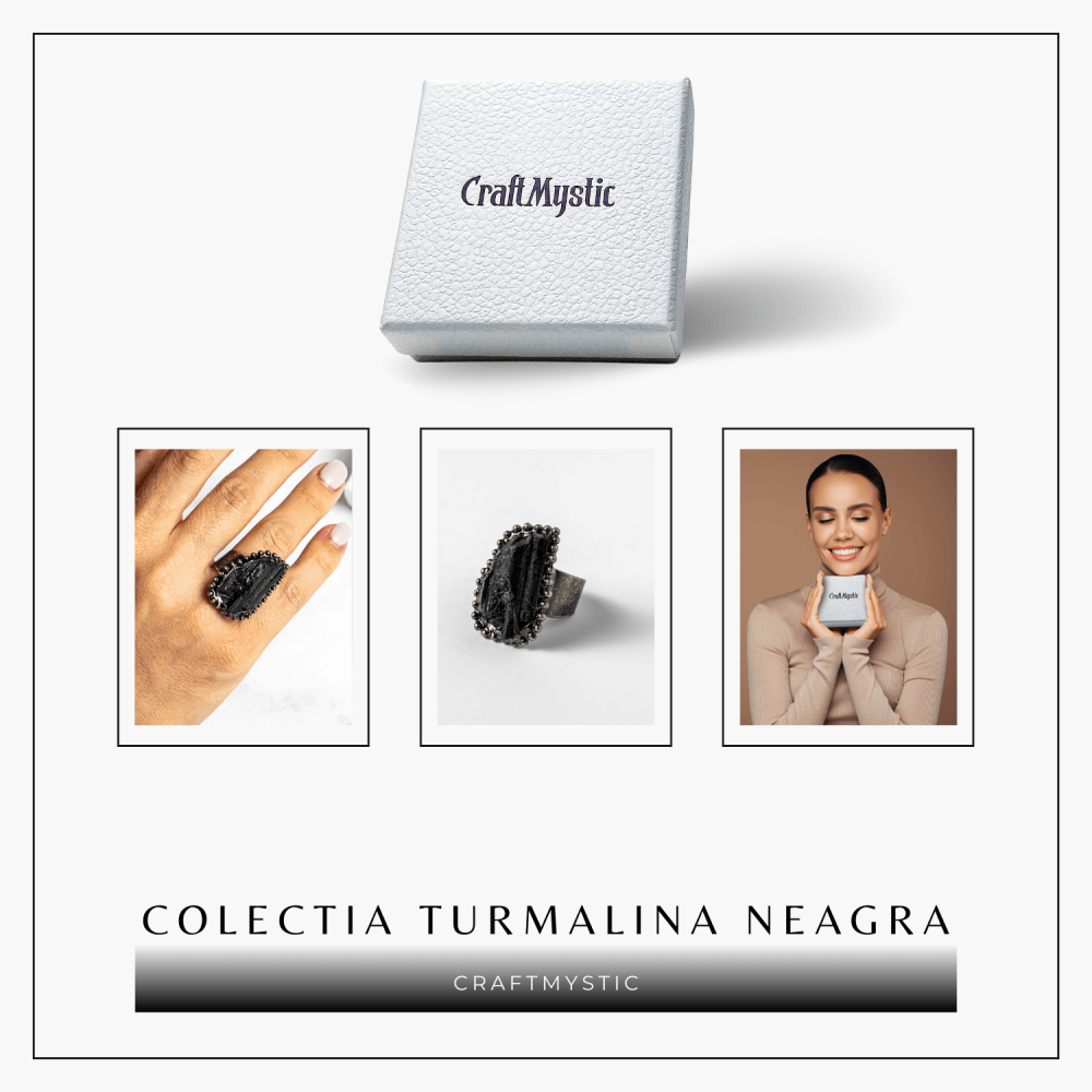 Inel Reglabil Vintage cu Turmalina Neagra – Protectie Energetica [7]