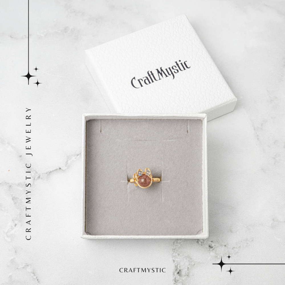 Inel cu Cristal de Capsuna Natural si Cupru – Simbol al Vitalitatii si Bucuriei Interioare [7]