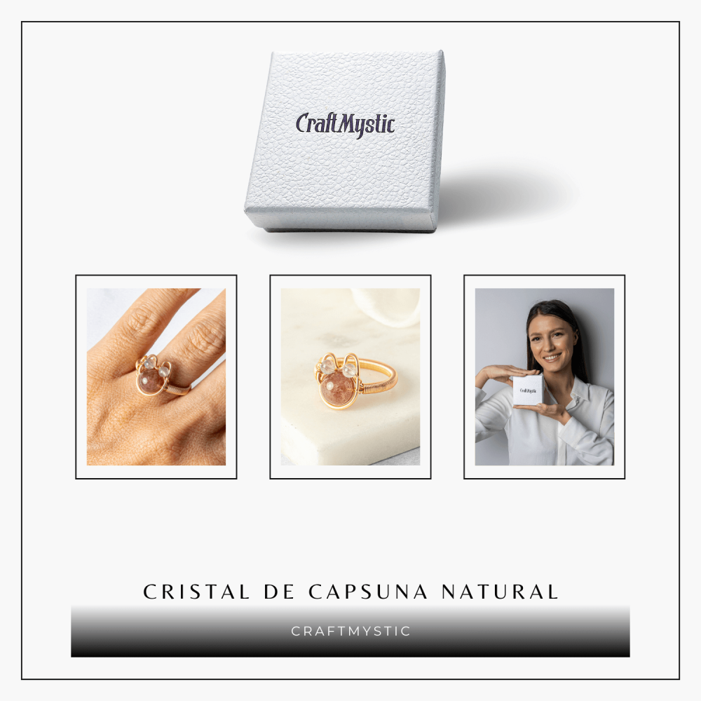 Inel cu Cristal de Capsuna Natural si Cupru – Simbol al Vitalitatii si Bucuriei Interioare [8]