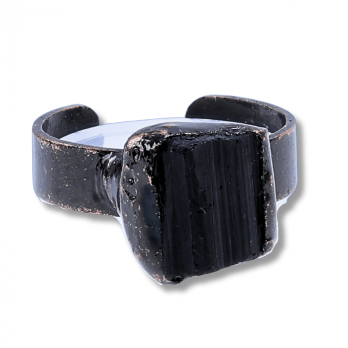 Inel vintage ajustabil cu Turmalina Neagra, pentru protectie si echilibru energetic [9]