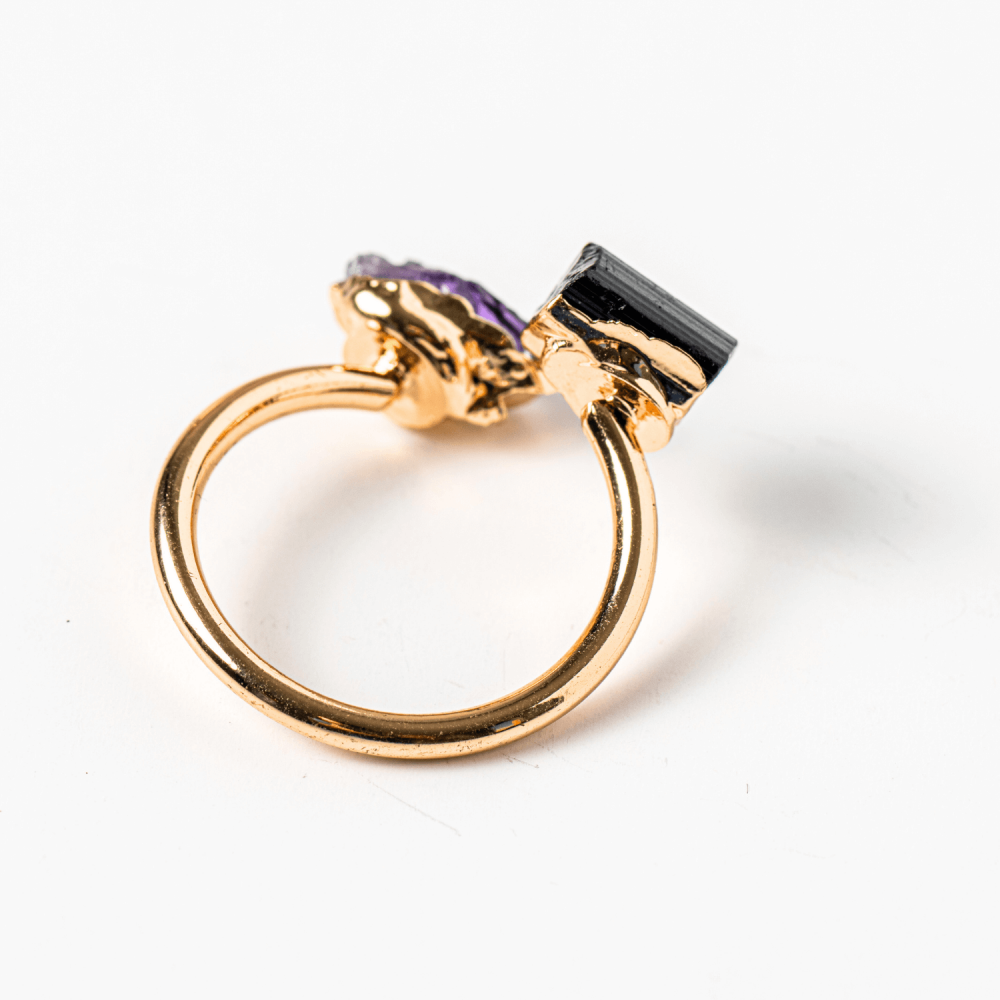 Inel reglabil cu Ametist si Turmalina – Echilibru si Energie Pozitiva [6]