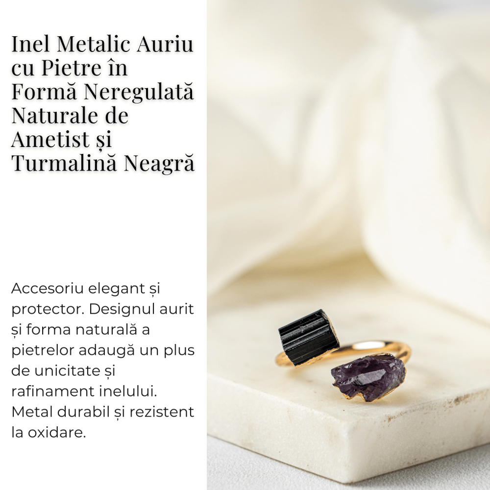 Inel reglabil cu Ametist si Turmalina – Echilibru si Energie Pozitiva [4]