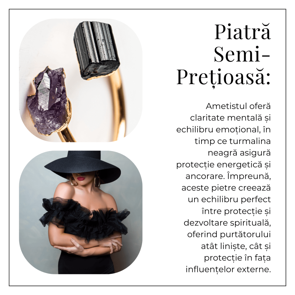 Inel reglabil cu Ametist si Turmalina – Echilibru si Energie Pozitiva [7]