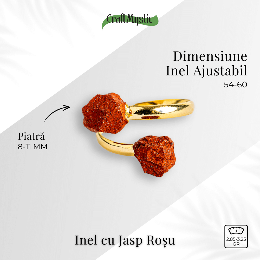 Energie si echilibru zilnic – Inel cu dublu jasp rosu brut [4]