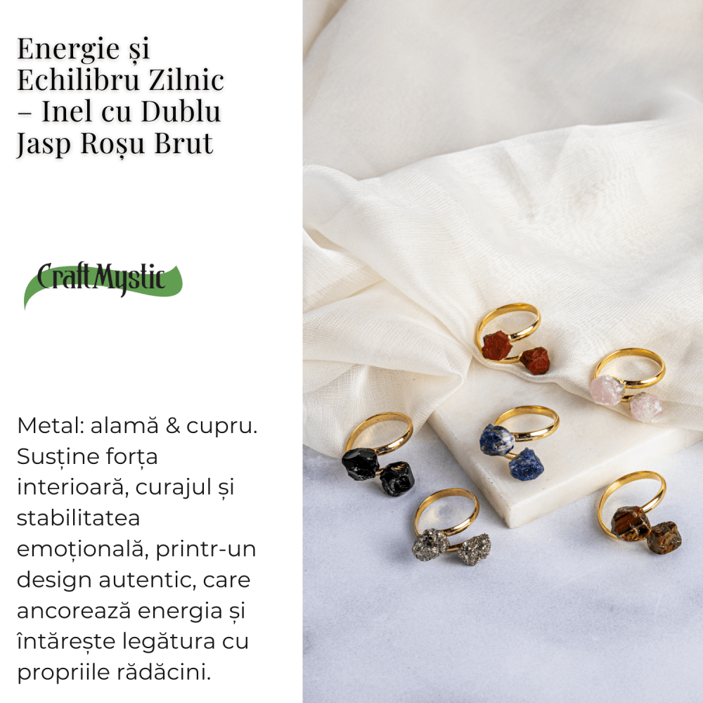 Energie si echilibru zilnic – Inel cu dublu jasp rosu brut [3]
