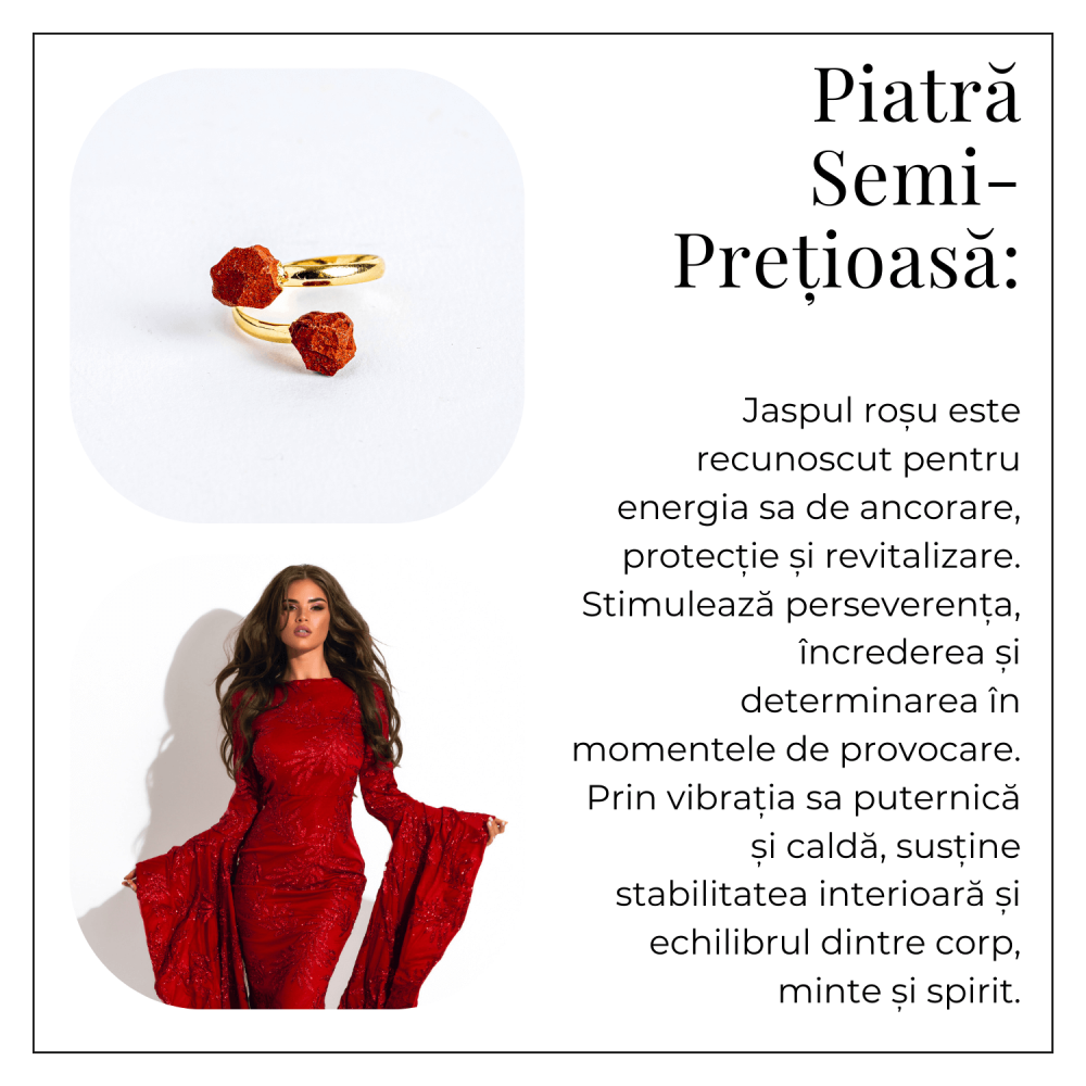 Energie si echilibru zilnic – Inel cu dublu jasp rosu brut [6]