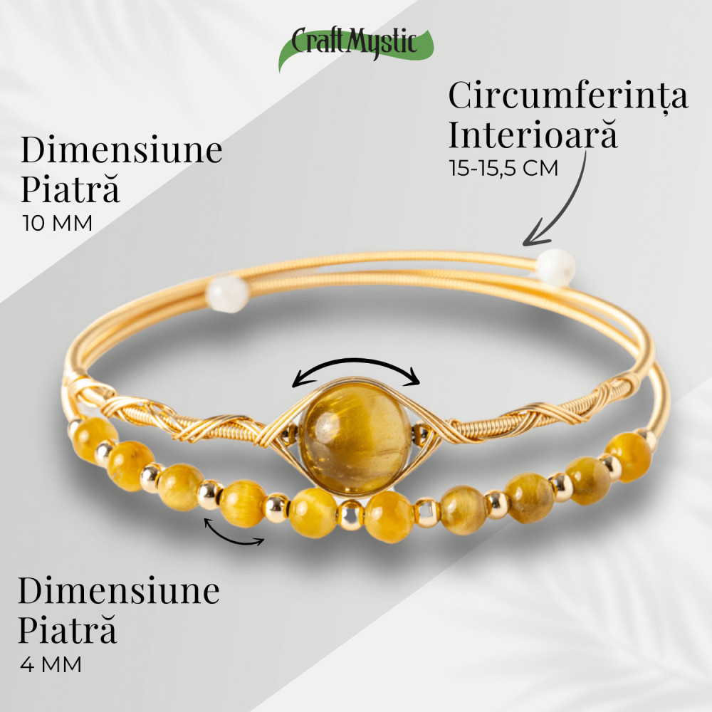 Putere si Protectie – Bratara din Ochi de Tigru auriu Natural [4]